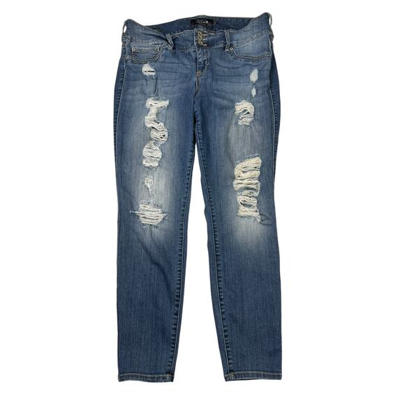 Torrid Distressed Ripped Premium Stretch Denim Jeggings Jeans Womens 18R Plus - Picture 1 of 9